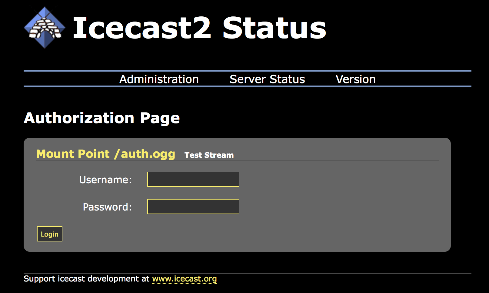 Screenshot of Auth Page
